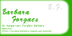 barbara forgacs business card